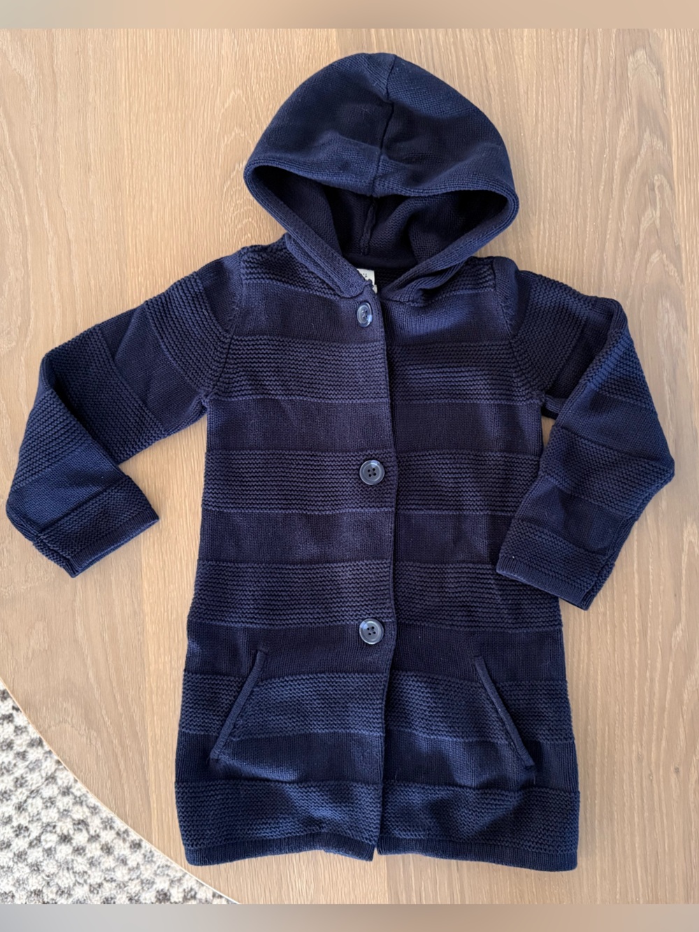 GAP Navy Hooded Knit Cardigan